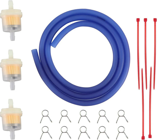 Fuel Line Hose Kit with Magnetic Inline Fuel Filters & Spring Clips for Dirt Bike ATV Scooter Pocket Bike - goofitmoto