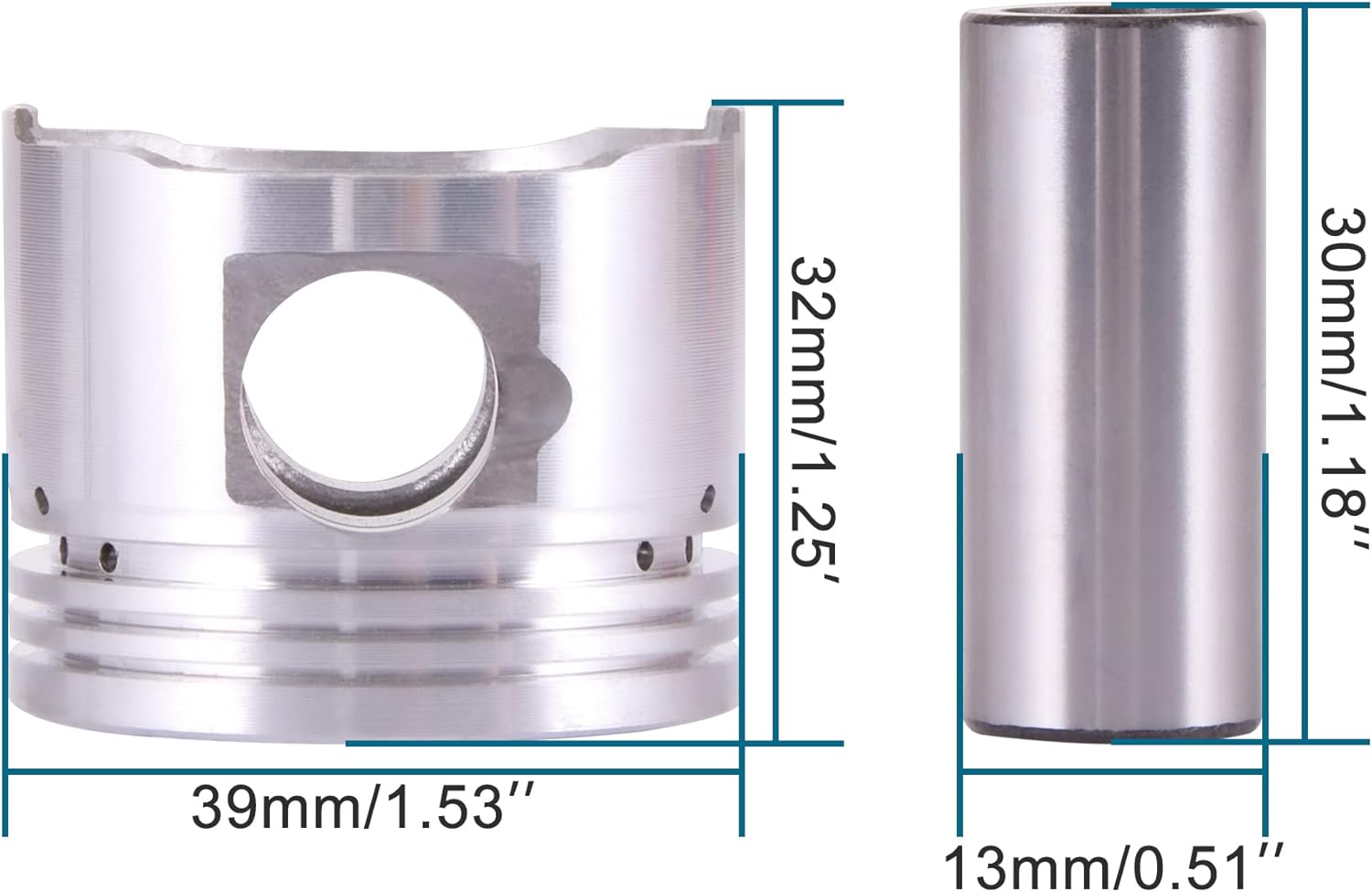 GOOFIT 39mm Piston Rings Kit Replacement for GY6 49cc 50cc 139qmb Taotao Jonway Scooter