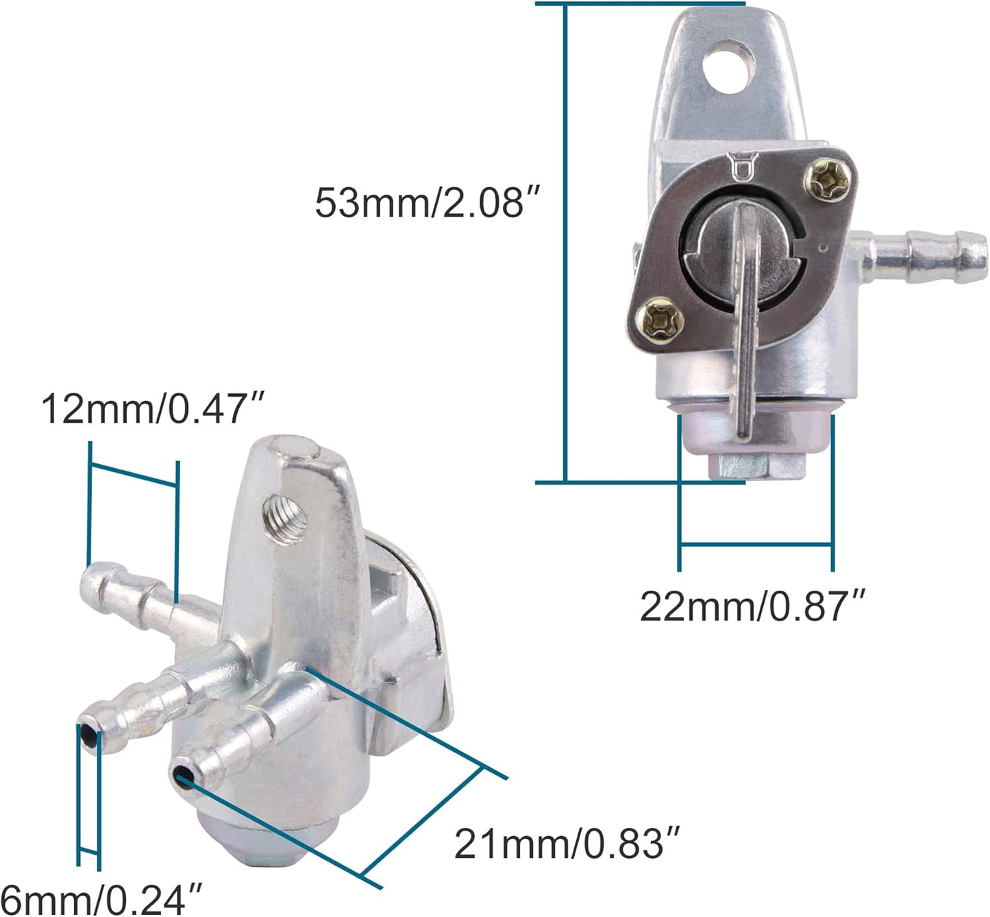 GOOFIT 3-Port Gas Fuel Valve Switch Petcock Tap Valve Switch Replacement for Dirt Bike ATV Motorcycle