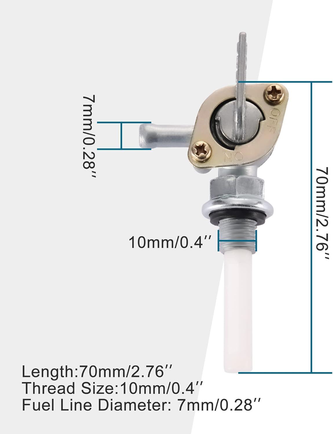 GOOFIT 10mm Fuel Petcock Valve On/Off Replacement for 50cc 70cc 90cc 110cc 125cc 150cc ATV Dirt Bike Go Kart Pit Bike 4 Wheeler Quad Bikes