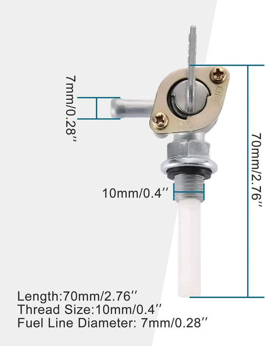 10mm Fuel Petcock Valve On/Off for 50cc–150cc ATV Dirt Bike Go Kart Quad - goofitmoto