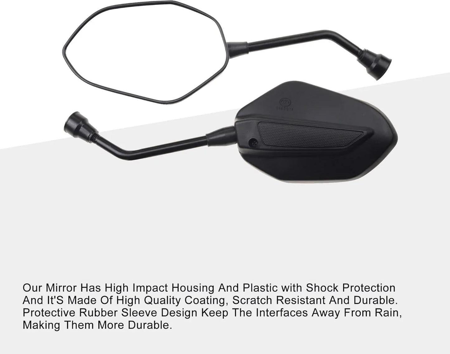 Universal Motorcycle Rear View Mirrors with 7/8" Handlebar Mount Clamp | 5-Bolt Fitting Kit for ATV, Scooter, Dirt Bike - goofitmoto