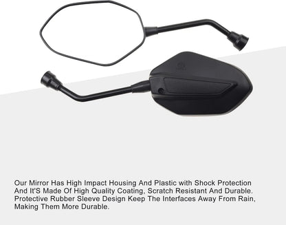 Universal Motorcycle Rear View Mirrors with 7/8" Handlebar Mount Clamp | 5-Bolt Fitting Kit for ATV, Scooter, Dirt Bike - goofitmoto