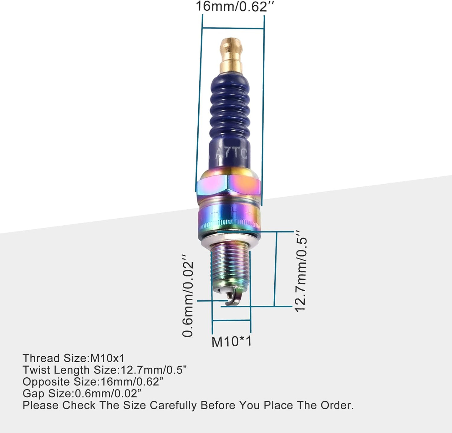 GOOFIT High Performance Motorcycle A7TC Spark Plug 50cc 70cc 90cc 110cc ATV 150 Ignition Plug Moped Go Kart Scooter