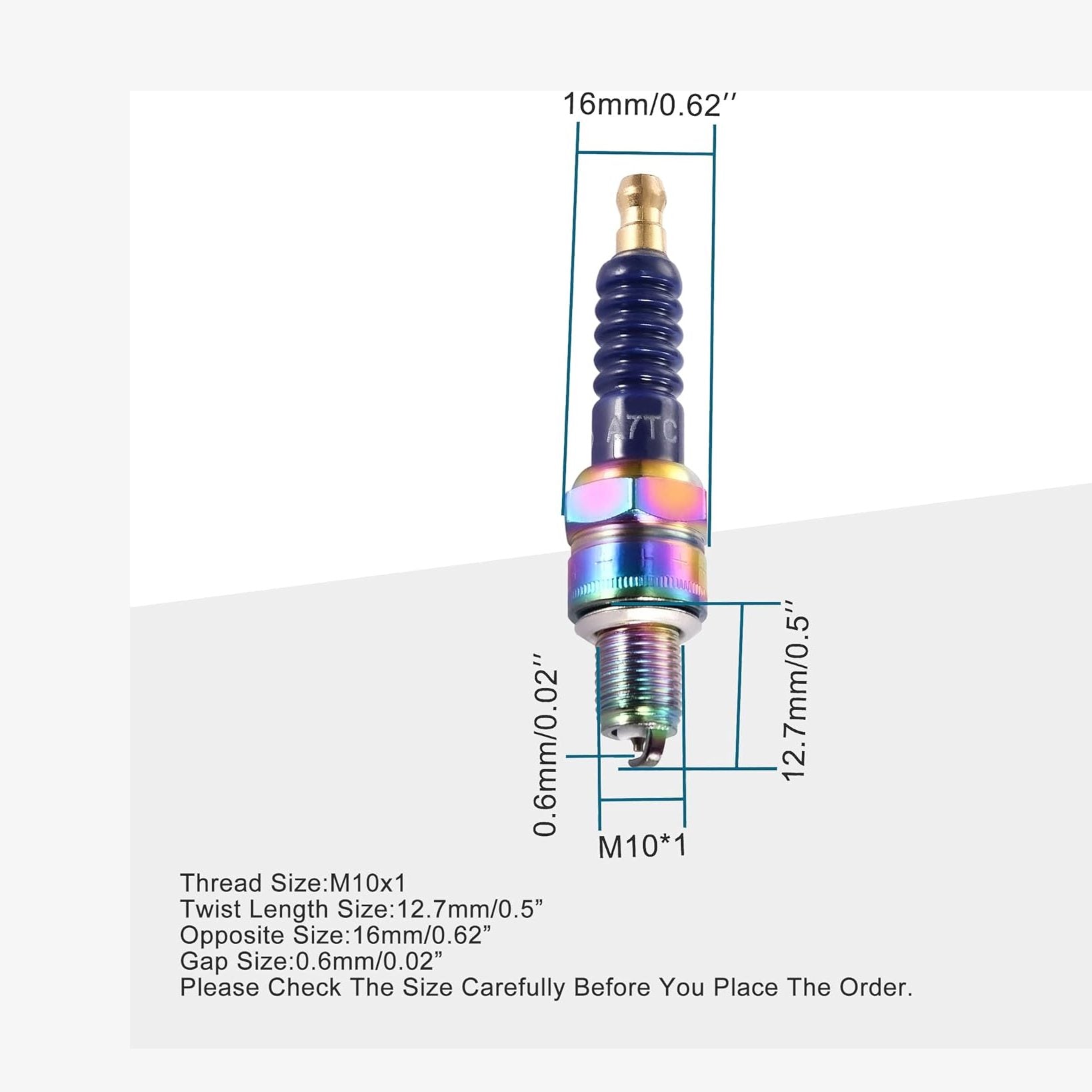 GOOFIT High Performance Motorcycle A7TC Spark Plug 50cc 70cc 90cc 110cc ATV 150 Ignition Plug Moped Go Kart Scooter