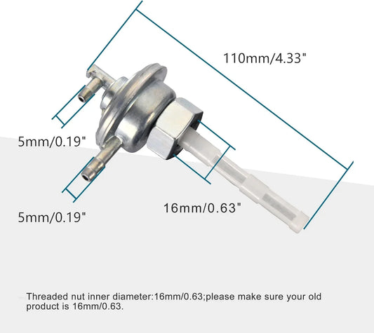 Fuel Pump Petcock Valve with Filter & Low-Tension Switch for GY6 50cc–150cc Scooter ATV Go Kart - goofitmoto
