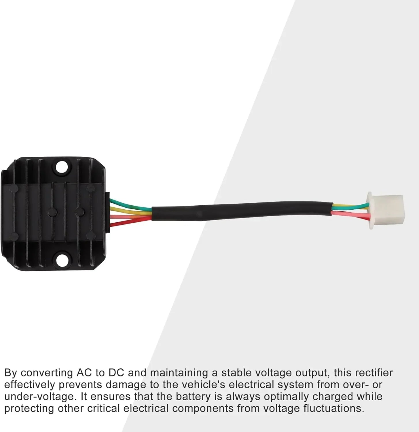 Voltage Regulator Rectifier with Harness Adapter Cable for GY6 50cc, 125cc, 150cc Scooter, Moped & ATV - goofitmoto