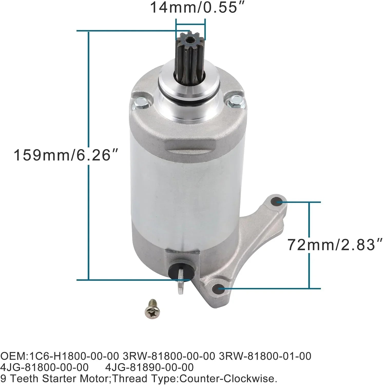 Starter Motor for Yamaha XT225, TT-R230, TDM225 | OEM 1C6-H1800-00-00 - goofitmoto