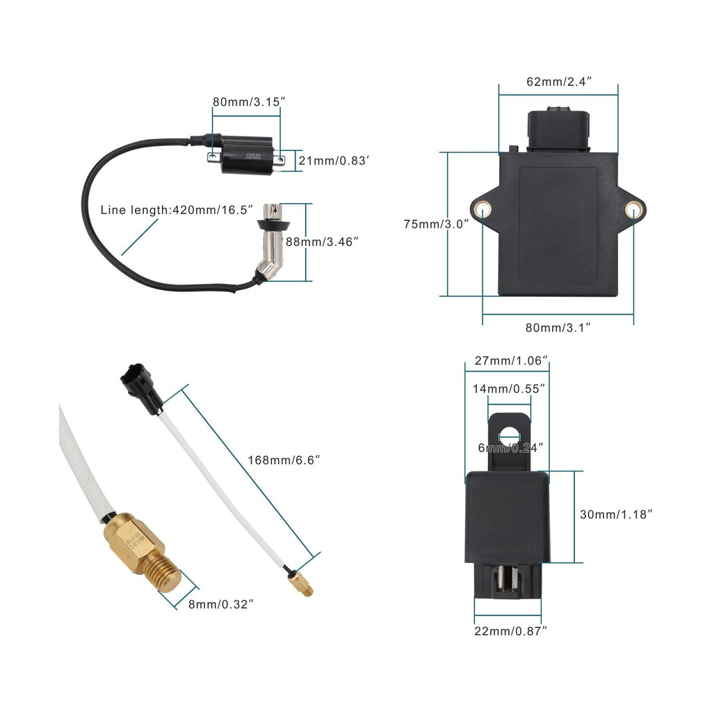 GOOFIT Motorcycle Fuel EFI System Kits Replacement for GY6 Engine 169cc 170cc Jonway GTX 250 EFI 200