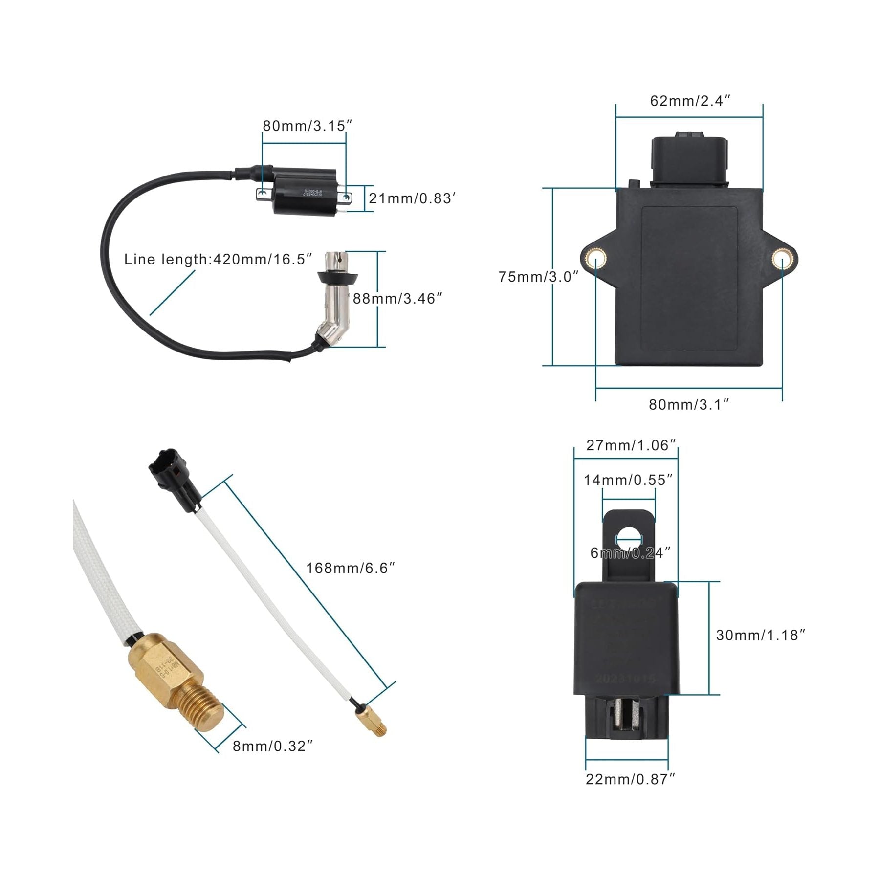 GOOFIT Motorcycle Fuel EFI System Kits Replacement for GY6 Engine 169cc 170cc Jonway GTX 250 EFI 200