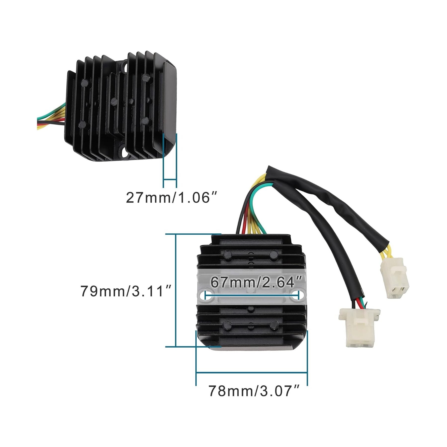 GOOFIT 6 Pin Voltage Regulator Rectifier Replacement for Elite CH150 CH150D Scooter ATV