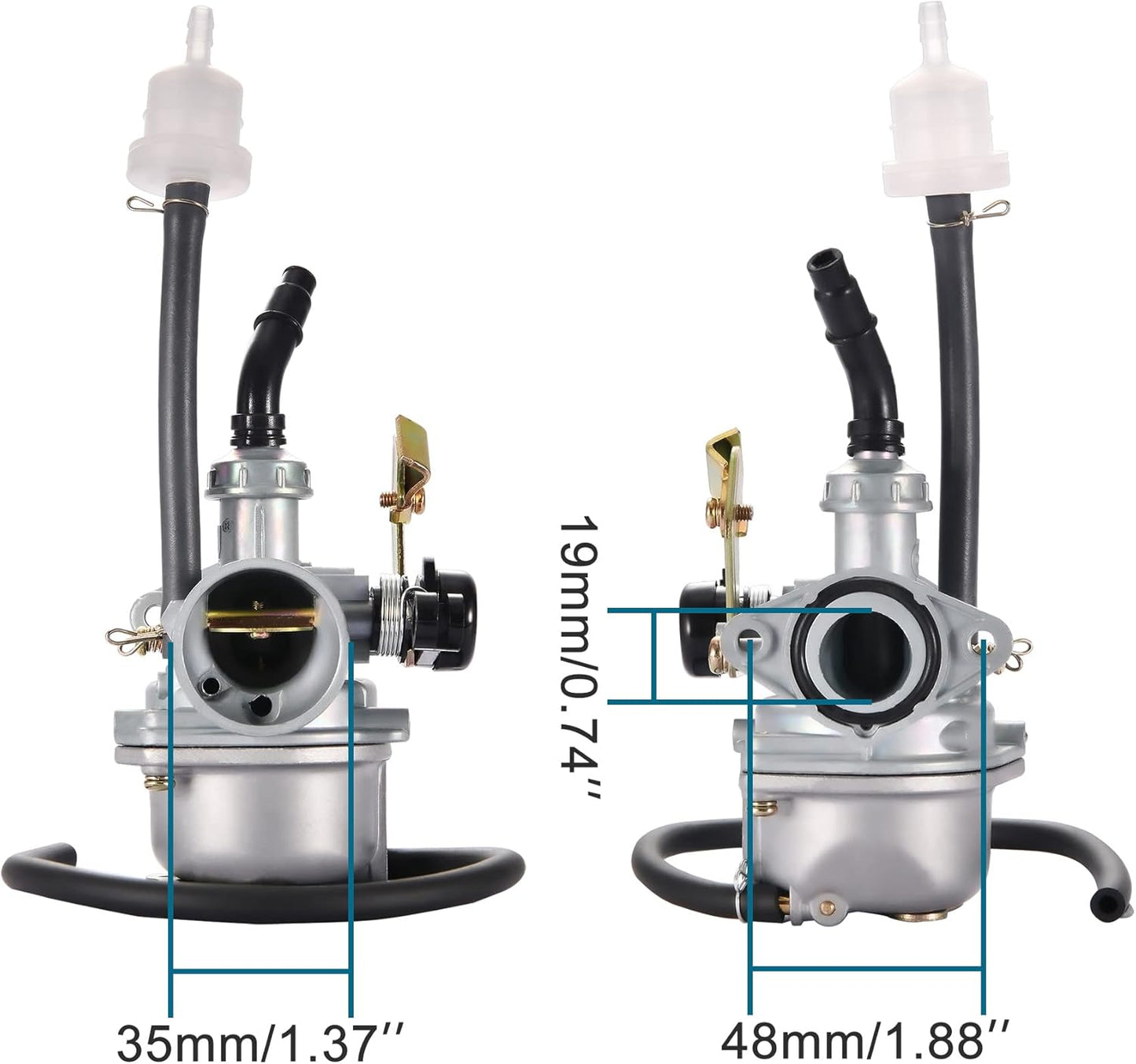GOOFIT PZ19 19mm Carburetor Carb with Cable Choke for 50cc 70cc 90cc 110cc 125cc ATV Moped Quad Dirt Bike Go Kart Scooter
