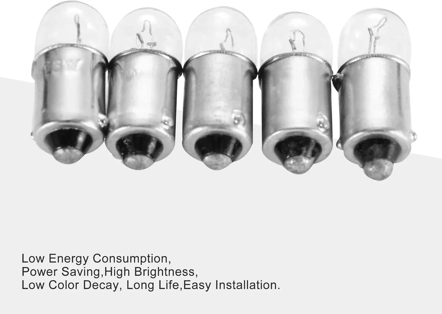 BA9S Mini Indicator Bulb 12V 3W for Motorcycle Instrument Light (5 Pack) - goofitmoto