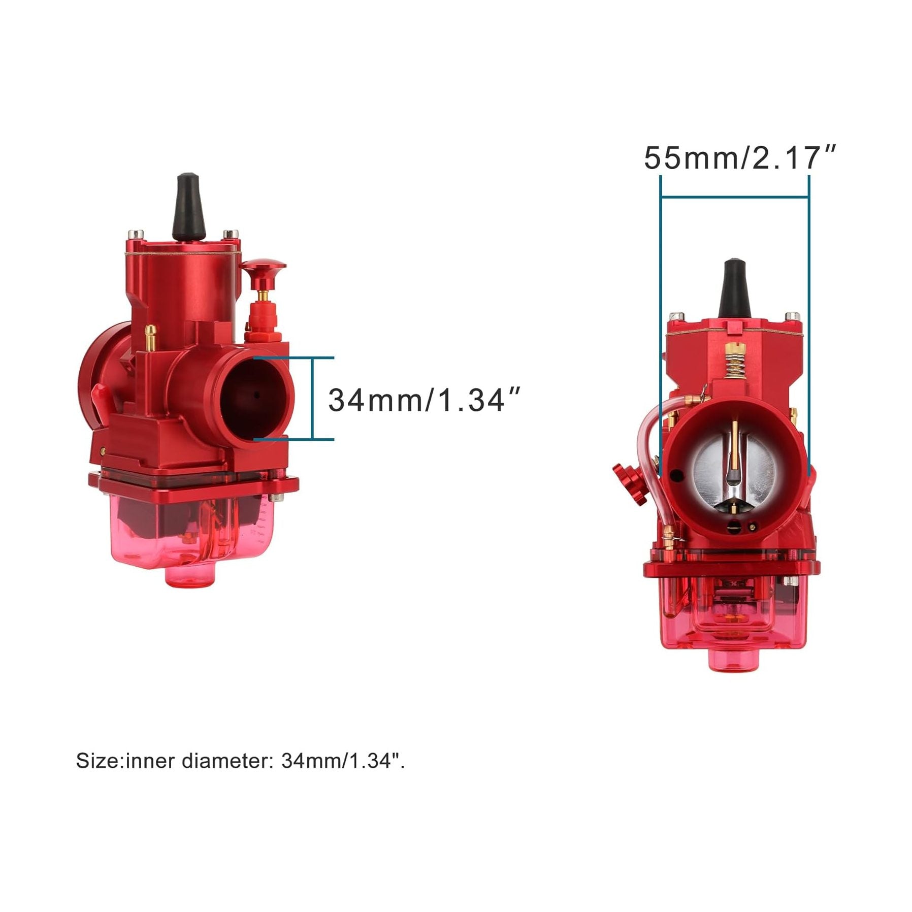 GOOFIT CNC Motorcycle PWK 28-34mm Racing Carburetor Replacement for 125-300cc ATV UTV Dirt Pit Bike Scooter Red