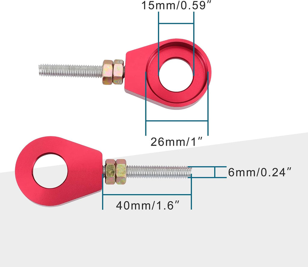 GOOFIT 15mm Chain Adjuster Tensioner Replacement for XR CRF 50 70 Bike Scooter 110cc 125cc Chinese Pit Dirt Bike Lifan YX SSR Red