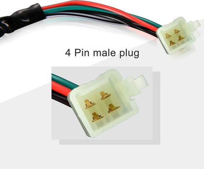 Ignition Key Switch 4-Pin Set for 50cc–125cc Chinese ATV Dirt Bike (Male Plug) - goofitmoto