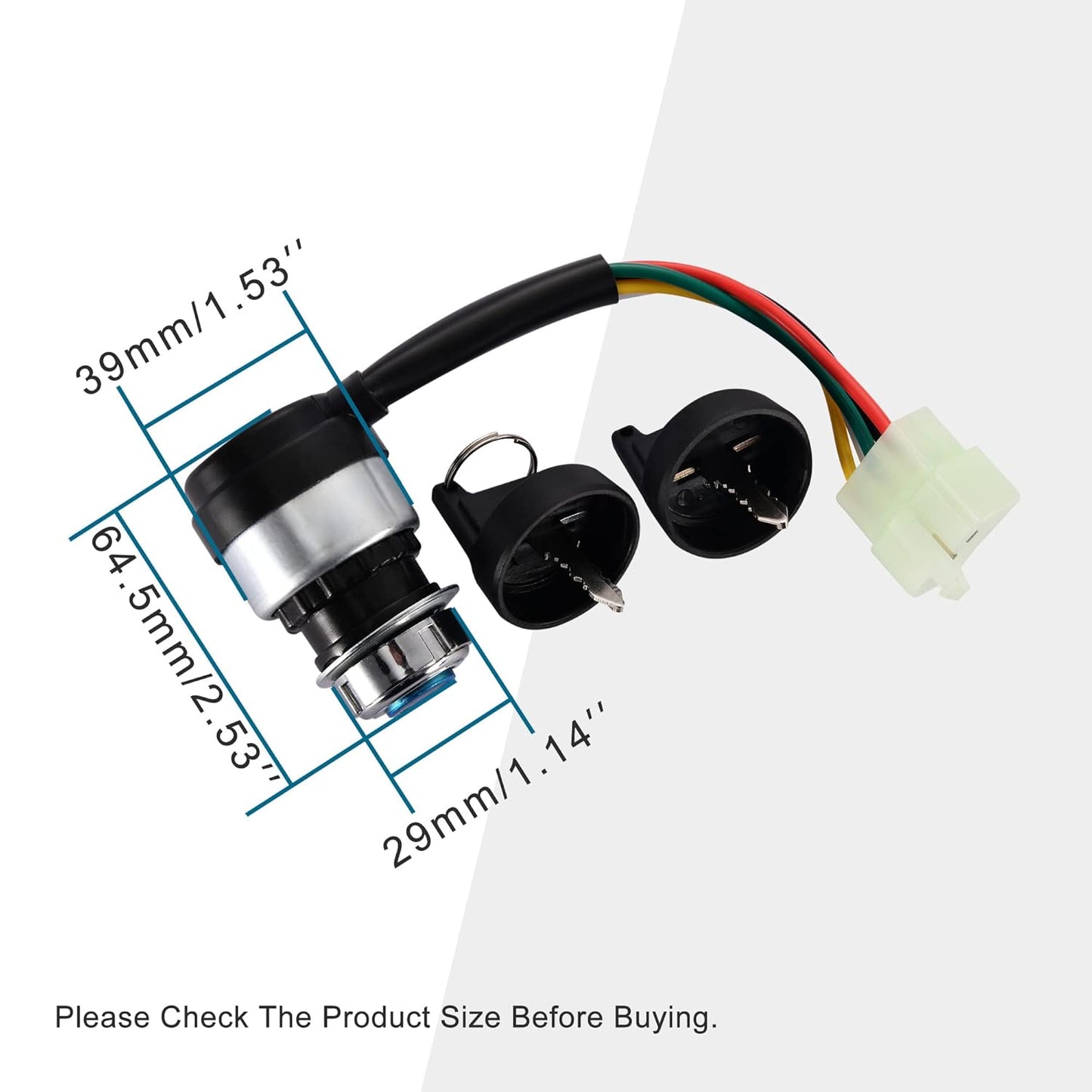 GOOFIT 5 wire ignition switch Replacement for 50cc 70cc 90cc 110cc 125cc 150cc 200cc 250cc Beach Bike Kart ATVs