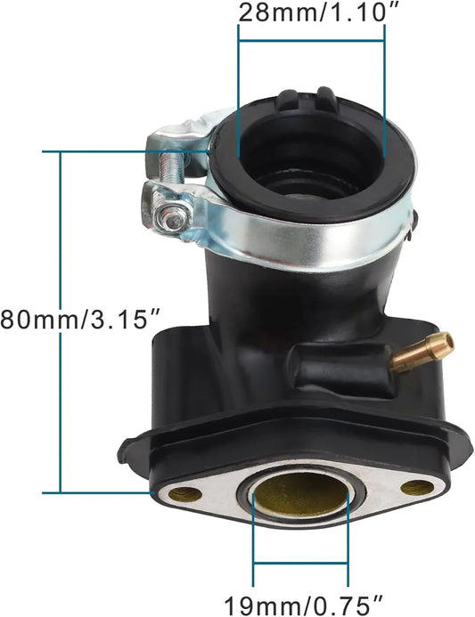 90 Degree Intake Manifold Pipe for GY6 49cc 50cc Scooter ATV Moped - goofitmoto