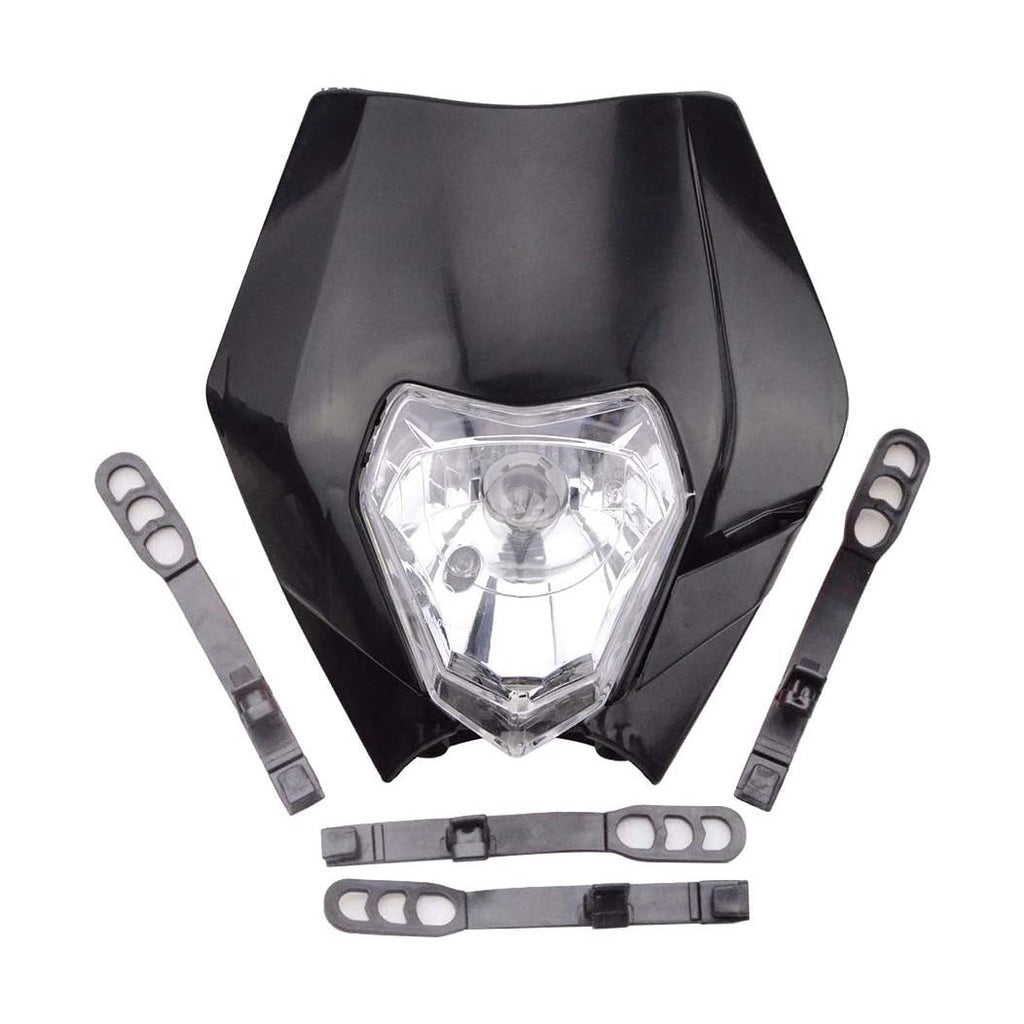 GOOFIT Black 12V 35W Motorcycle Halogen Headlight Indicator Fairing Lampshade for Dirt Bike Motor Pocket Bike