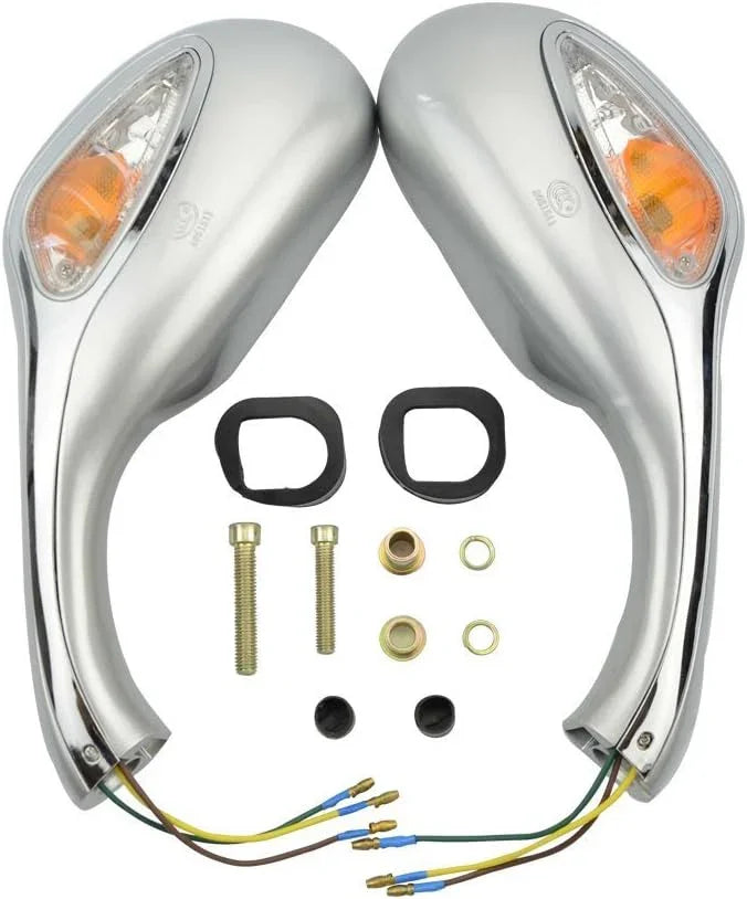 Integrated LED Turn Signal Rear View Mirrors (8mm) for GY6 50cc-250cc Scooter Moped - goofitmoto