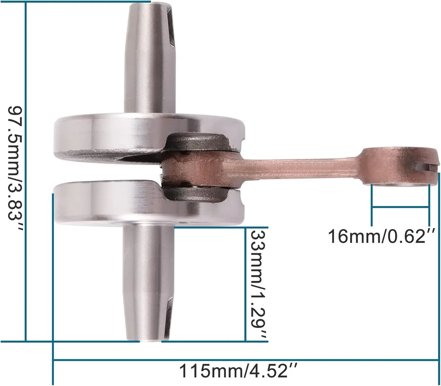 Complete Crankshaft Connecting Rod Assembly for 2-Stroke 47cc 49cc Pocket Bike - goofitmoto