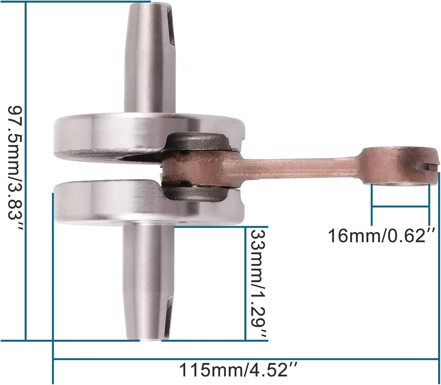 Complete Crankshaft Connecting Rod Assembly for 2-Stroke 47cc 49cc Pocket Bike - goofitmoto