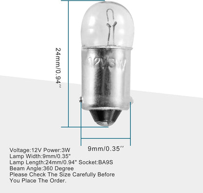 GOOFIT 12V 3W Mini Auto Indicator Bulbs Car Interio Lighting Instrument Lamp for Motorcycle(5 Pack)