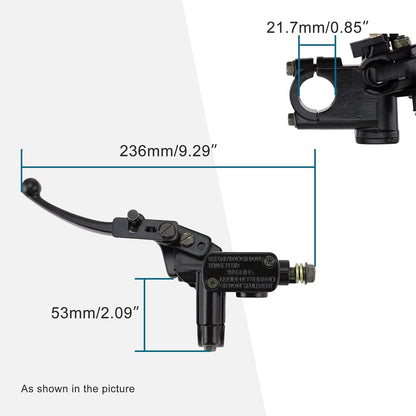GOOFIT Hydraulic 7/8" 22mm Front Left Brake Master Cylinder Brake Lever Handle with Cable for 50cc 70cc 90cc 110cc 125cc 150cc Chinese ATV Quad