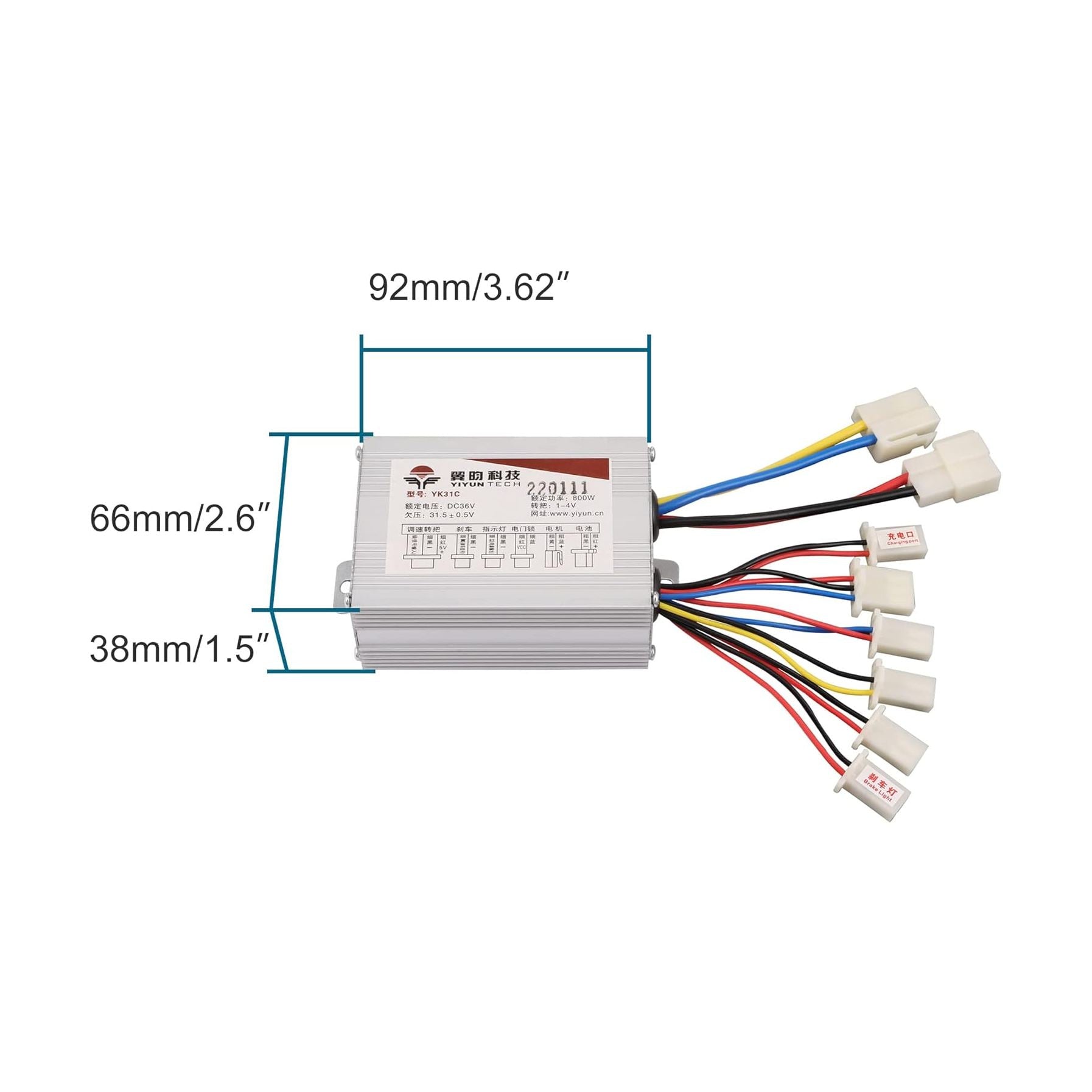 GOOFIT Motorcycle Speed Controller 36V 800W Replacement for Electrical Scooter Tricycle Brush E-Bike Bicycle