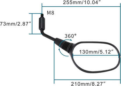 M10 Universal Streamline Rear View Mirrors (360° Rotation) for DVX400, UTV, Large Displacement Motorcycles - goofitmoto