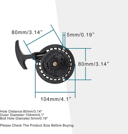 Plastic Recoil Starter | 80mm Spacing | 43cc-50cc Gas Scooter - goofitmoto