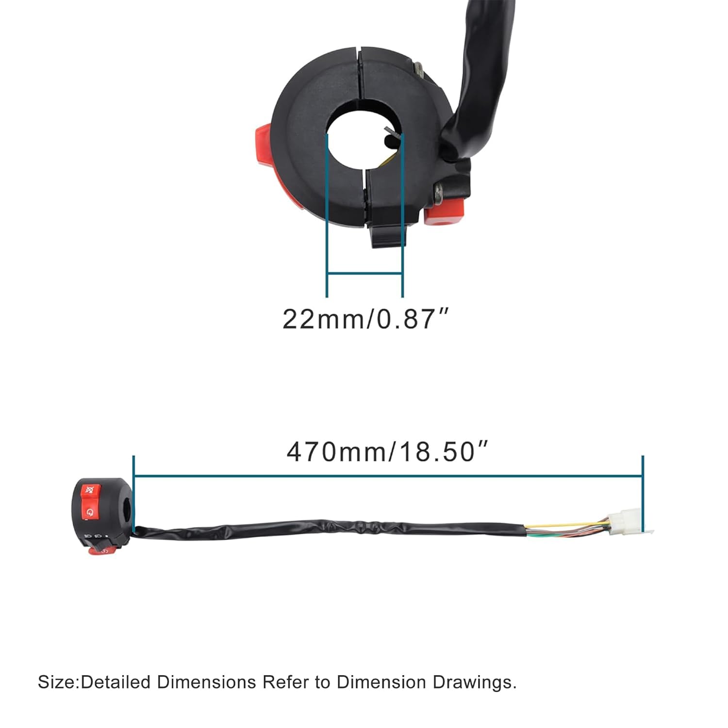 GOOFIT 7 Wire 3 Function Handle Coil Ignition Switch Replacement for 50cc 70cc 90cc 110cc 125cc 150cc 250cc Scooter Motorcycle