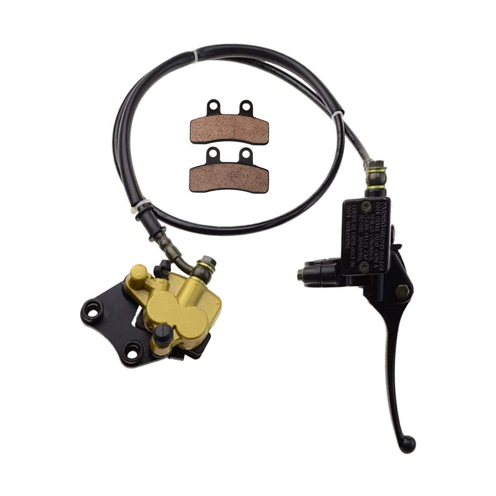 GOOFIT Front Disc Brake Master Cylinder Caliper Assembly With Disc Brake Pad Shoe Set Replacement for Chinese 50cc 70cc 90cc 110cc 125cc Dirt Bike Pit Bike