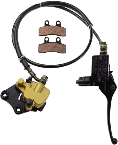 GOOFIT Front Disc Brake Master Cylinder Caliper Assembly With Disc Brake Pad Shoe Set Replacement for Chinese 50cc 70cc 90cc 110cc 125cc Dirt Bike Pit Bike