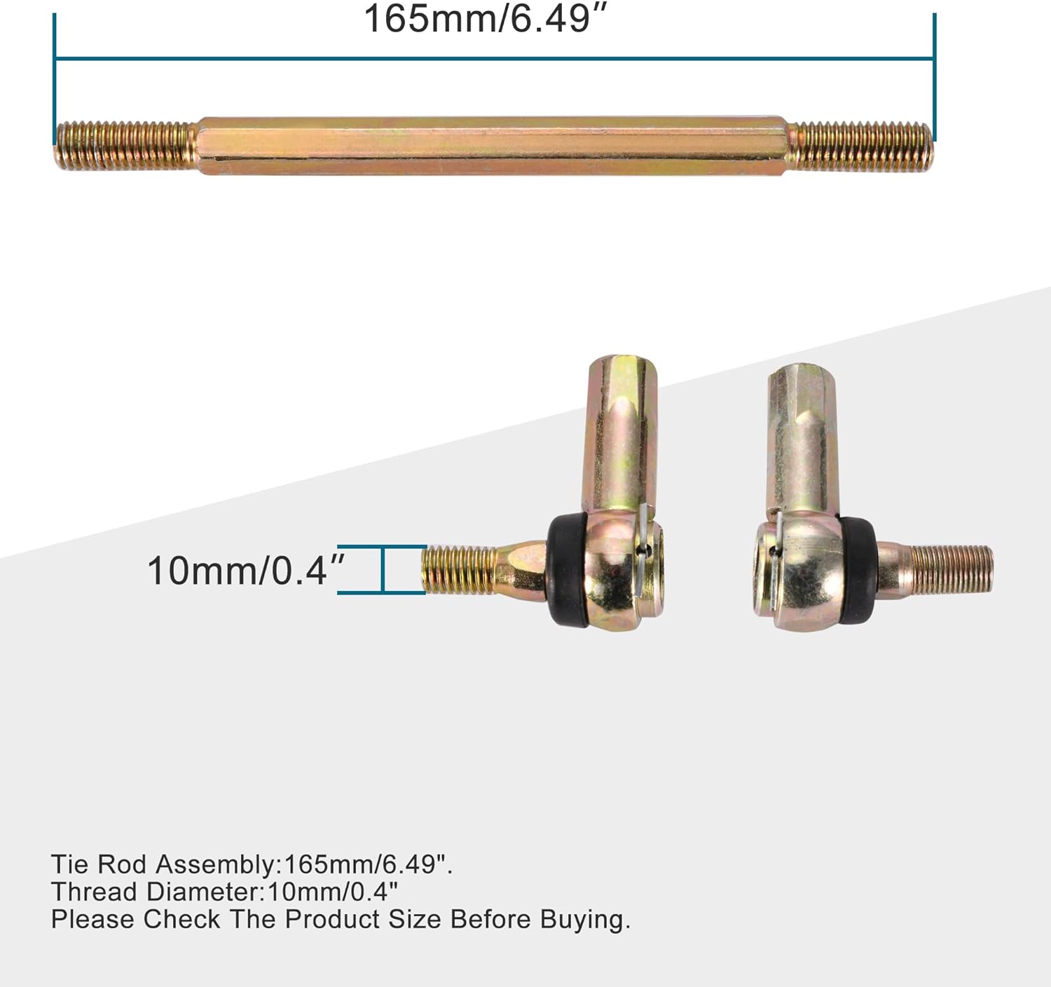 GOOFIT 165mm Tie Rod Assembly Replacement for 50cc 70cc 90cc 110cc 125cc 150cc 200cc 250cc ATV Four Wheeler Quad
