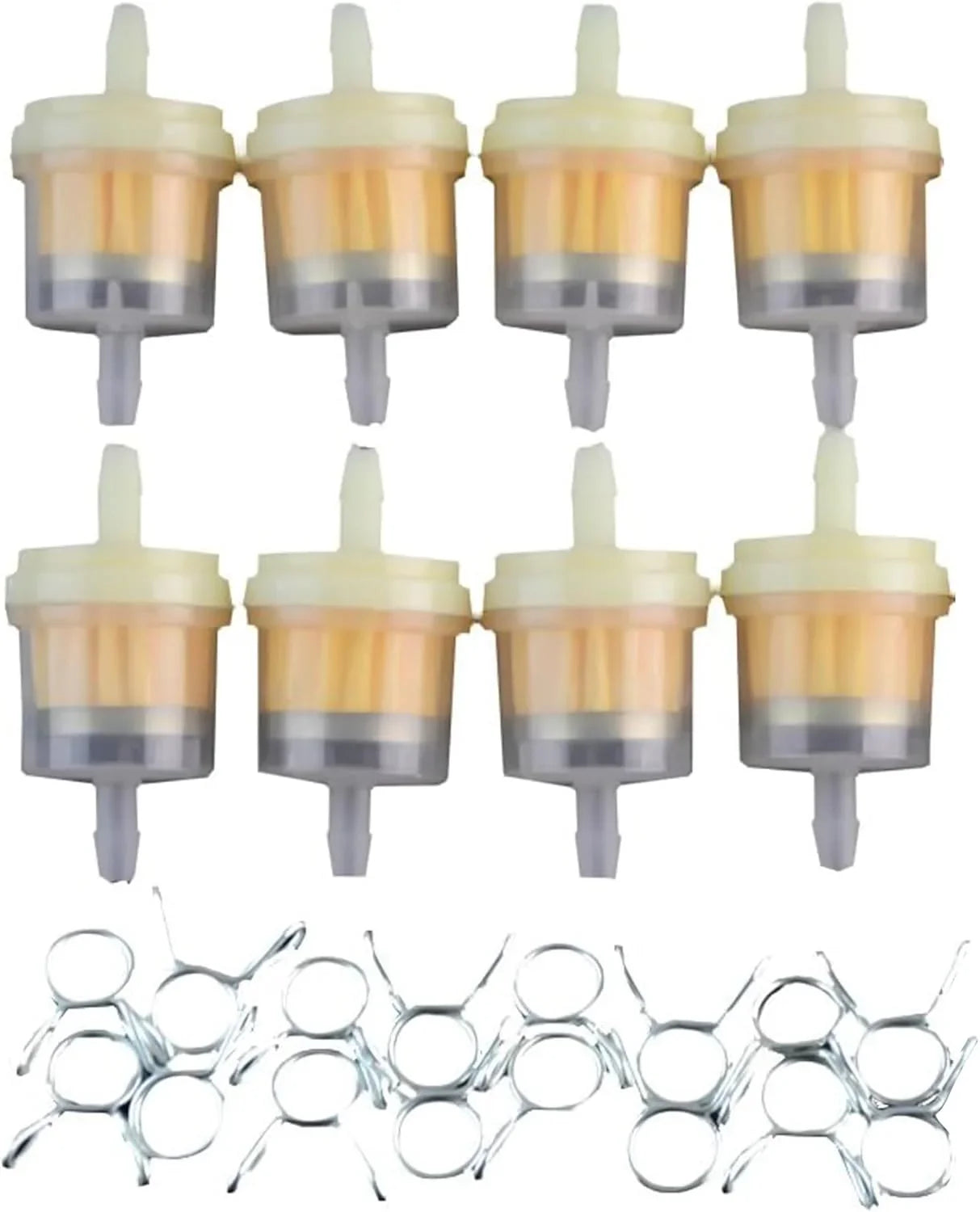 Inline Fuel Filter with Clips for Motorcycle Scooter Dirt Bike (8 Pack) - goofitmoto