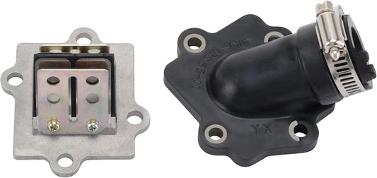 GOOFIT Motorcycle Intake Manifold Reed Valve Replacement for Jog Zuma Minarelli 2 Stroke Engine 49cc 50cc Aerox Nitro SR50 Scooter