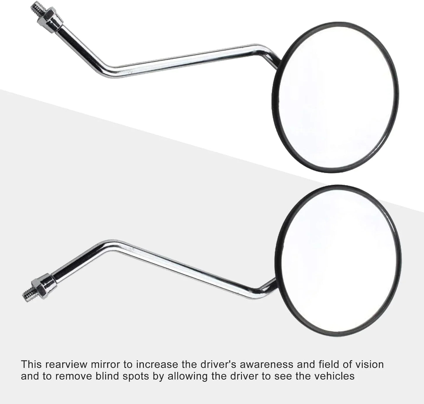 8mm Universal Round Rearview Mirrors for 50cc-250cc ATV, Scooter, Pit Dirt Bike - Black - goofitmoto