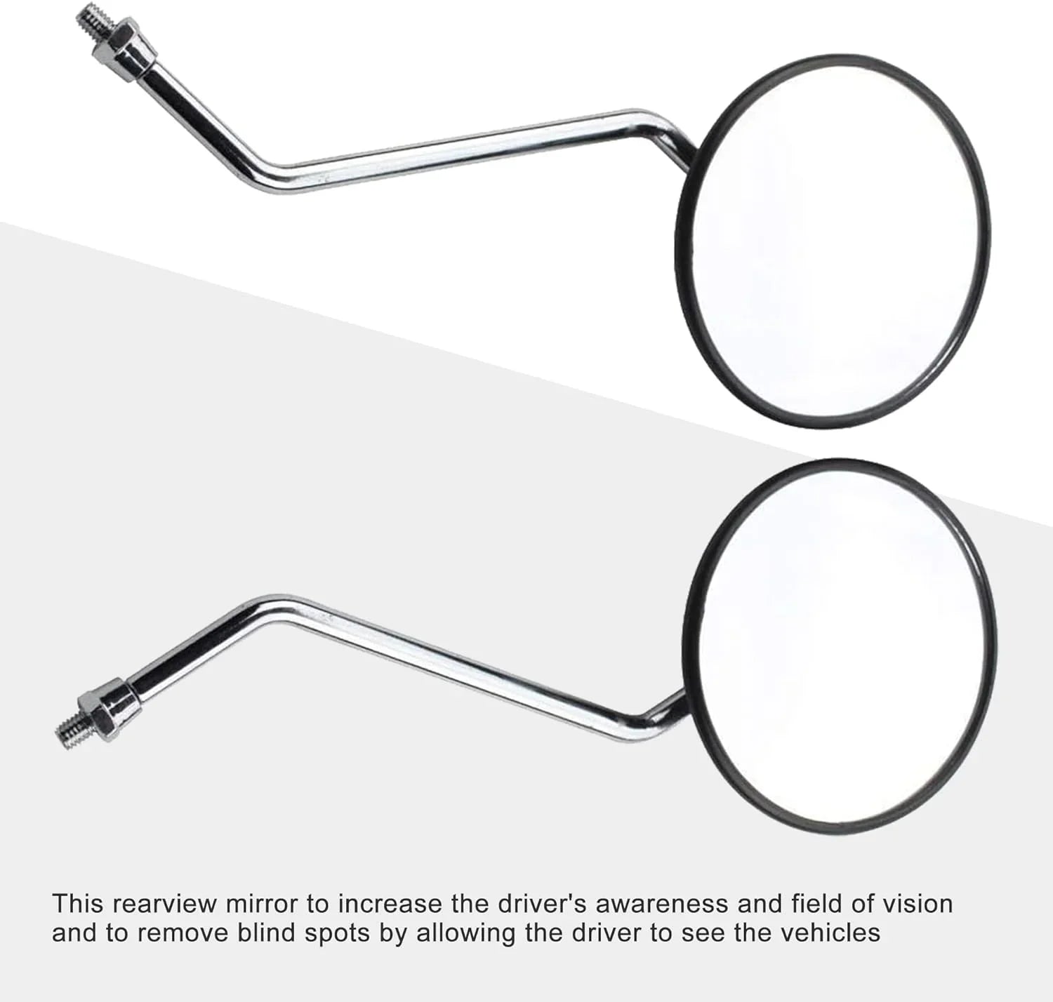 8mm Universal Round Rearview Mirrors for 50cc-250cc ATV, Scooter, Pit Dirt Bike - Black - goofitmoto