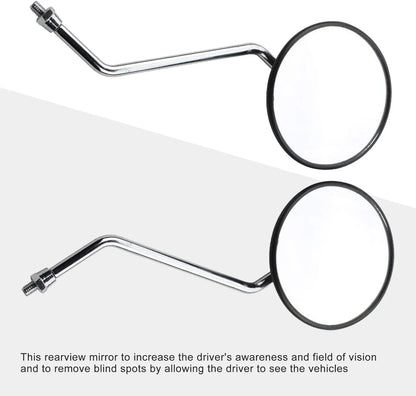 8mm Universal Round Rearview Mirrors for 50cc-250cc ATV, Scooter, Pit Dirt Bike - Black - goofitmoto