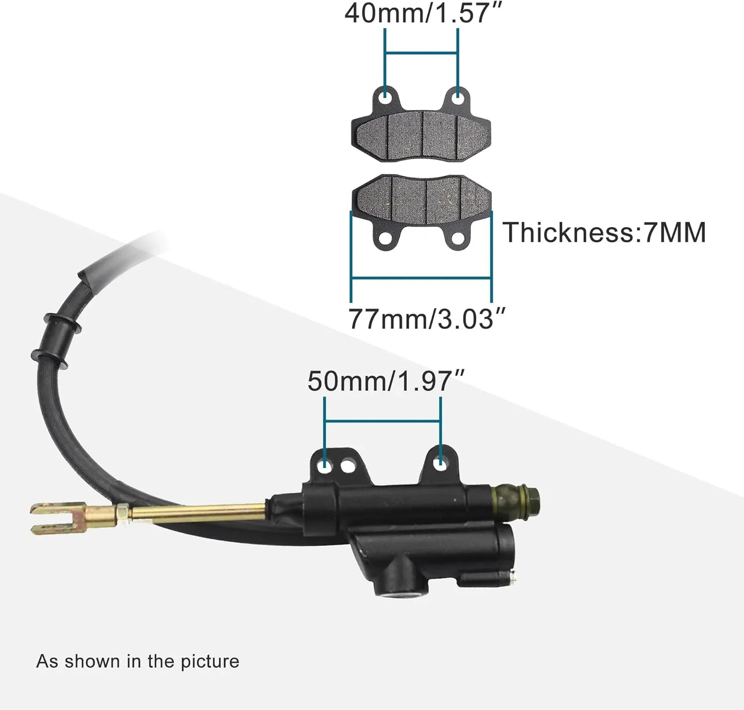 Rear Hydraulic Foot Brake Assembly with Extra Pads for 50cc-125cc ATV & Dirt Bike - goofitmoto