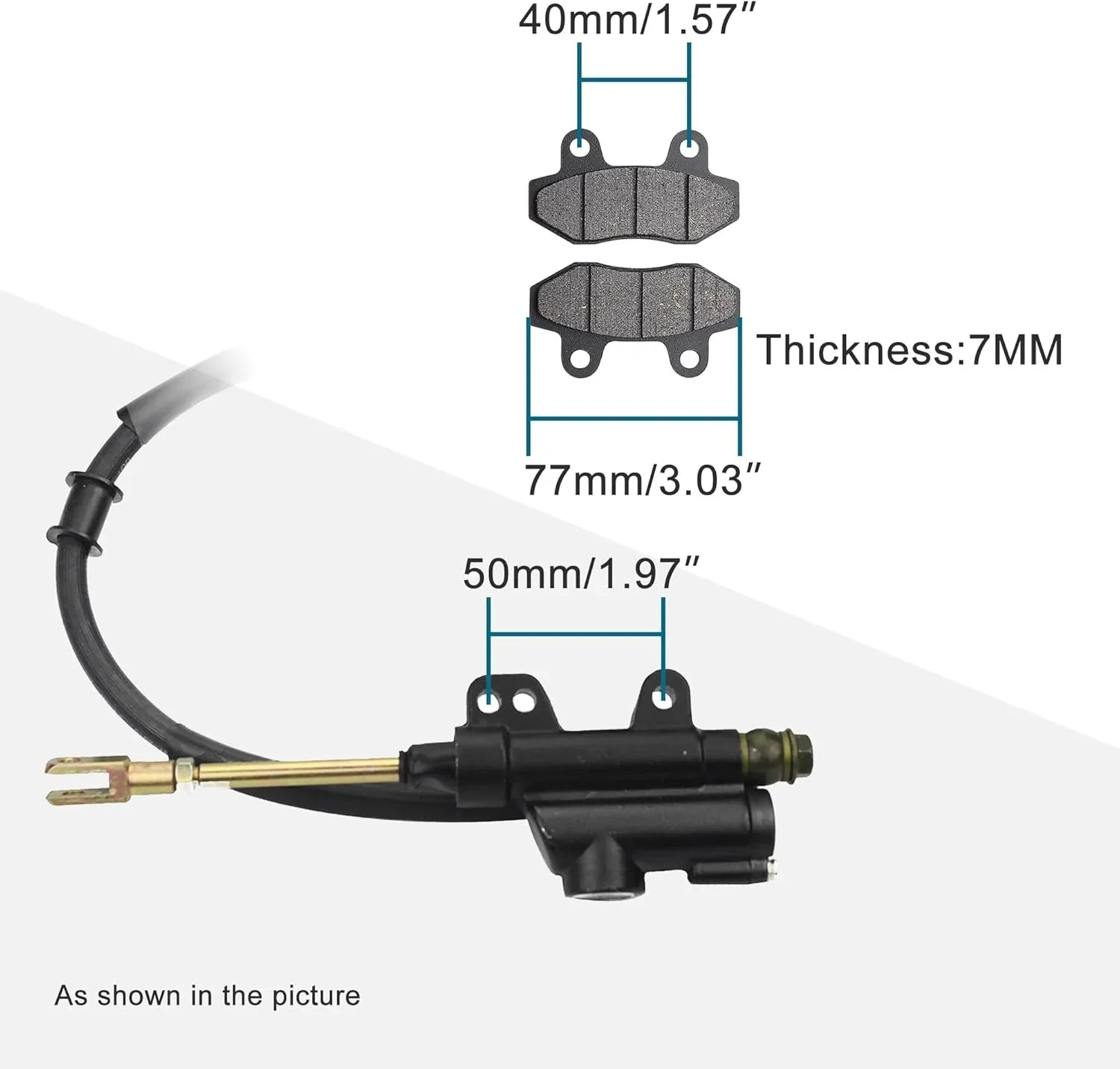 Rear Hydraulic Foot Brake Assembly with Extra Pads for 50cc-125cc ATV & Dirt Bike - goofitmoto