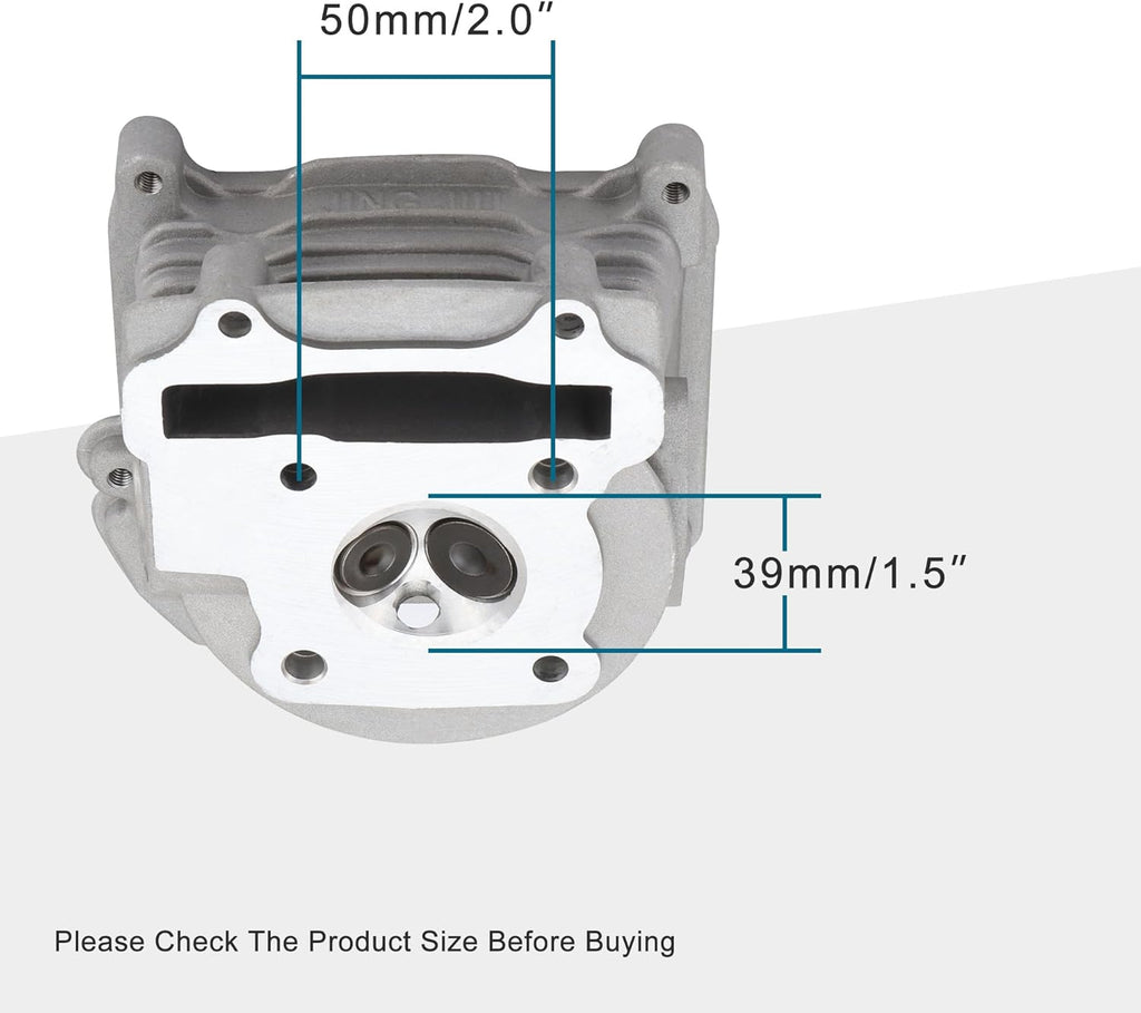 GOOFIT 39mm Cylinder Head with 64mm Valve for 4 Stroke GY6 49cc 50cc ATV Scooter Moped 139QMA 139QMB Engine Part