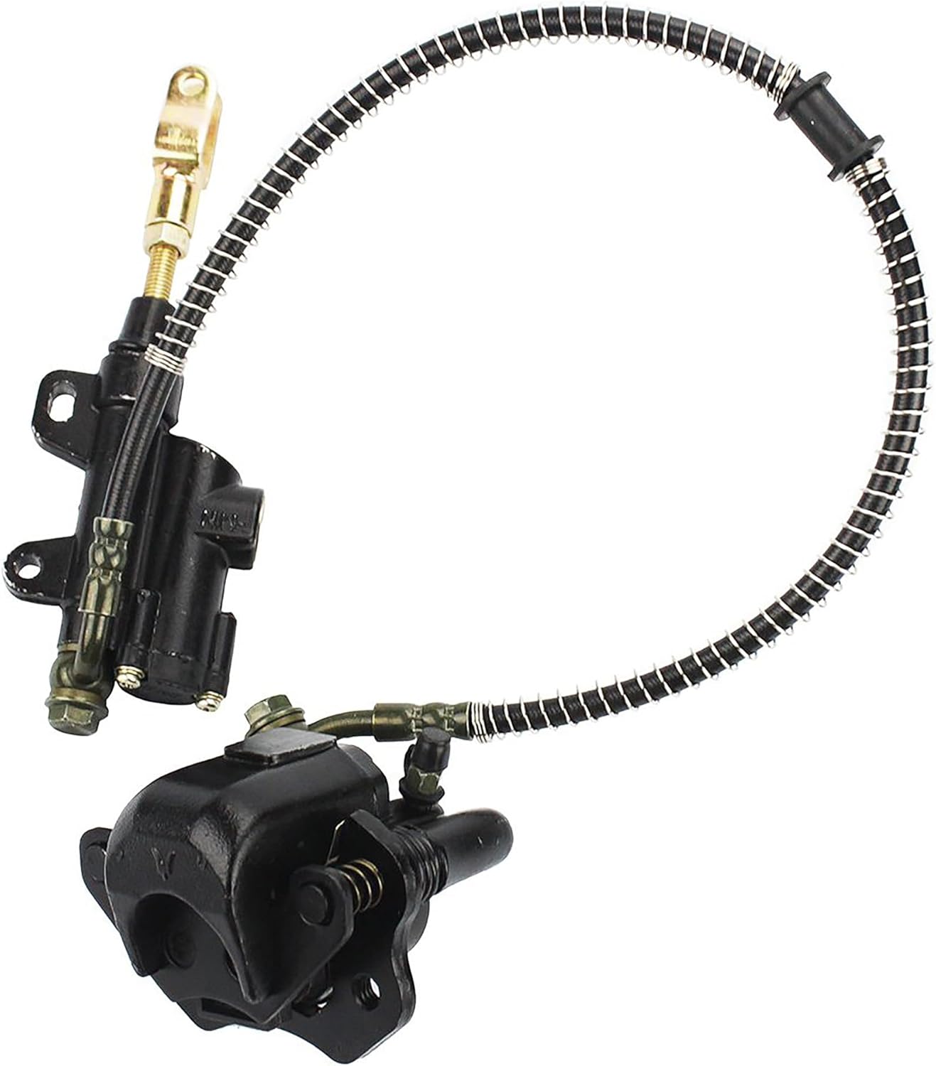 GOOFIT Rear Brake Master Cylinder Caliper Assembly for 50cc 70cc 90cc 110cc 125cc Chinese ATV Quad Scooter