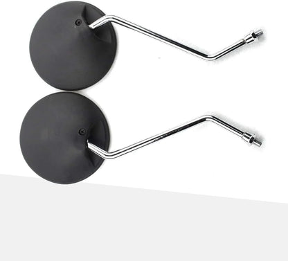 8mm Universal Round Rearview Mirrors for 50cc-250cc ATV, Scooter, Pit Dirt Bike - Black - goofitmoto