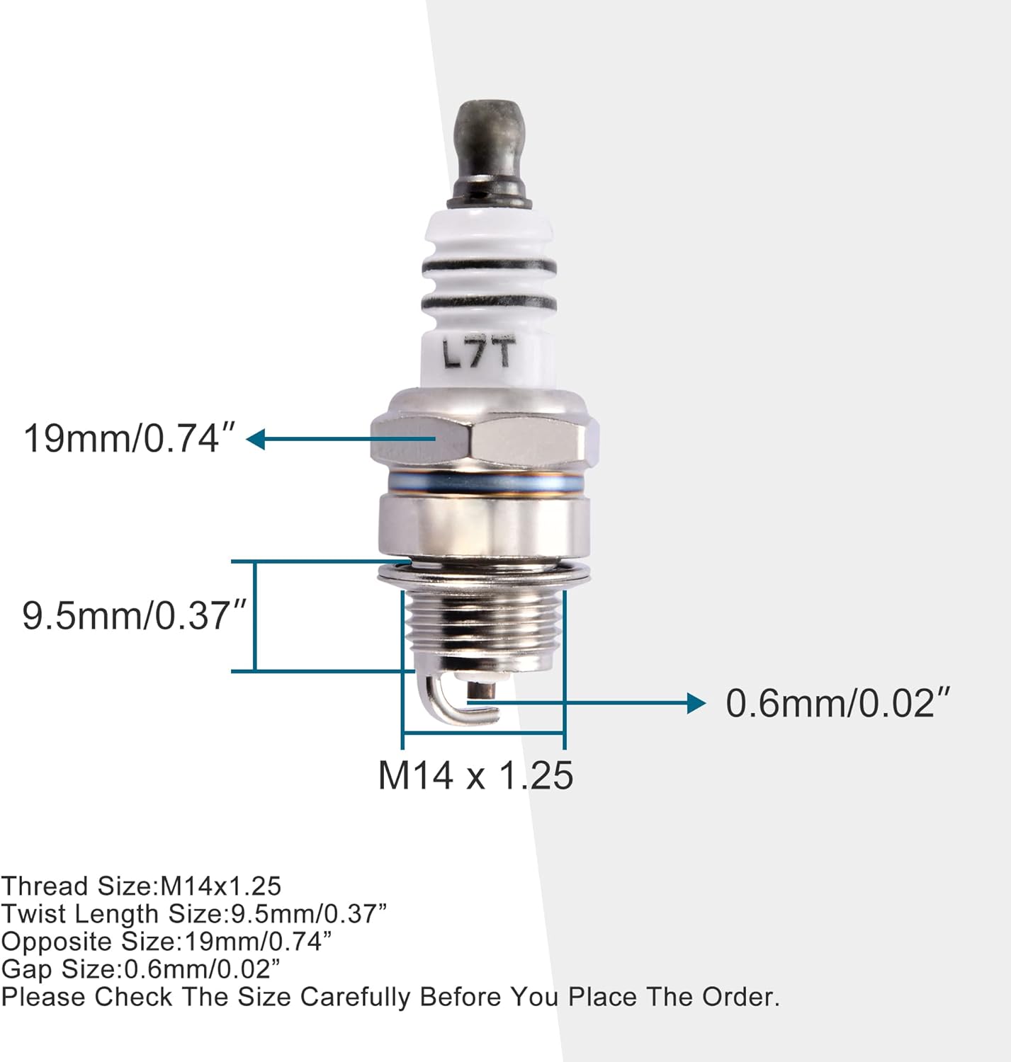 GOOFIT L7T Spark Plug for 2 Stroke 33cc 43cc 47cc 49cc Pocket Bike Mini Chopper