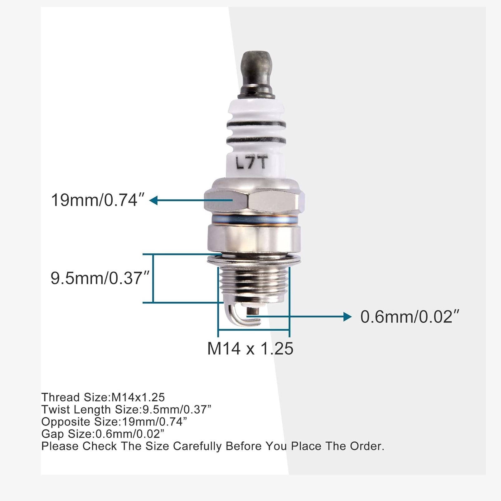 GOOFIT L7T Spark Plug for 2 Stroke 33cc 43cc 47cc 49cc Pocket Bike Mini Chopper