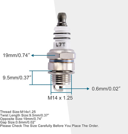 GOOFIT L7T Spark Plug for 2 Stroke 33cc 43cc 47cc 49cc Pocket Bike Mini Chopper