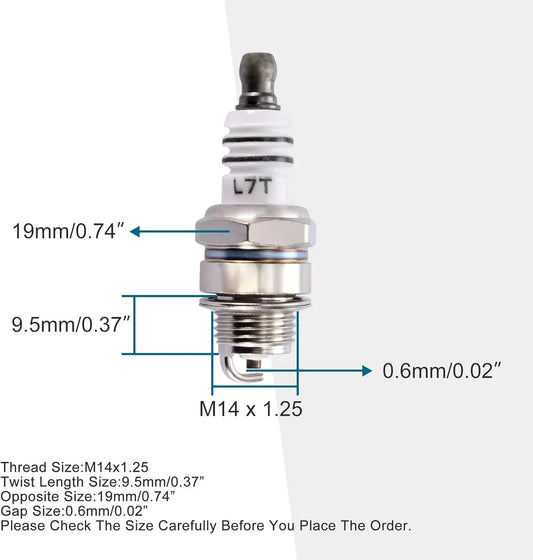 L7T Spark Plug for 33cc–49cc 2-Stroke Mini Bike, ATV, Chainsaw & Trimmer - goofitmoto