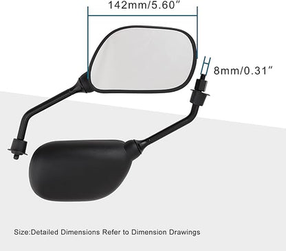 GOOFIT 8mm Black Plastic Rearview Mirror for 50cc 70cc 90cc 110cc 125cc 150cc 200cc 250cc ATV Scooter Motorcycle